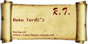 Reke Teréz névjegykártya